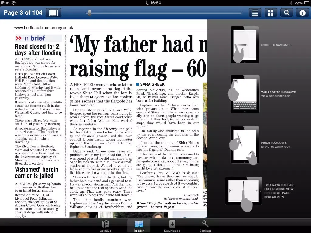 Hertfordshire Mercury iPad  سکرین شاٹس