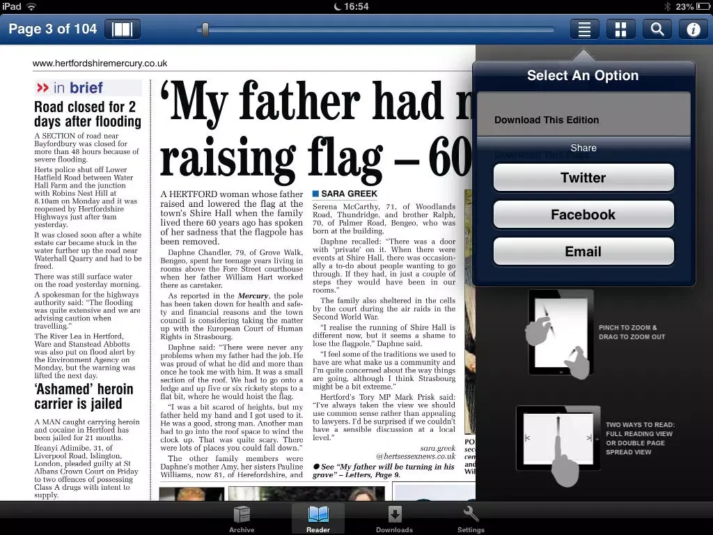 Hertfordshire Mercury iPad  سکرین شاٹس