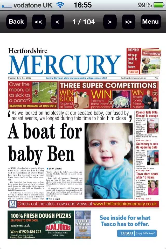 Hertfordshire Mercury سکرین شاٹس