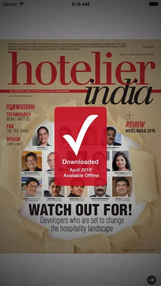 Tangkapan skrin Hotelier India