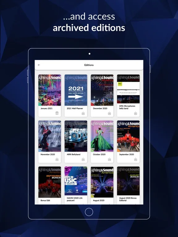 Lighting and Sound America iPad  Screenshots