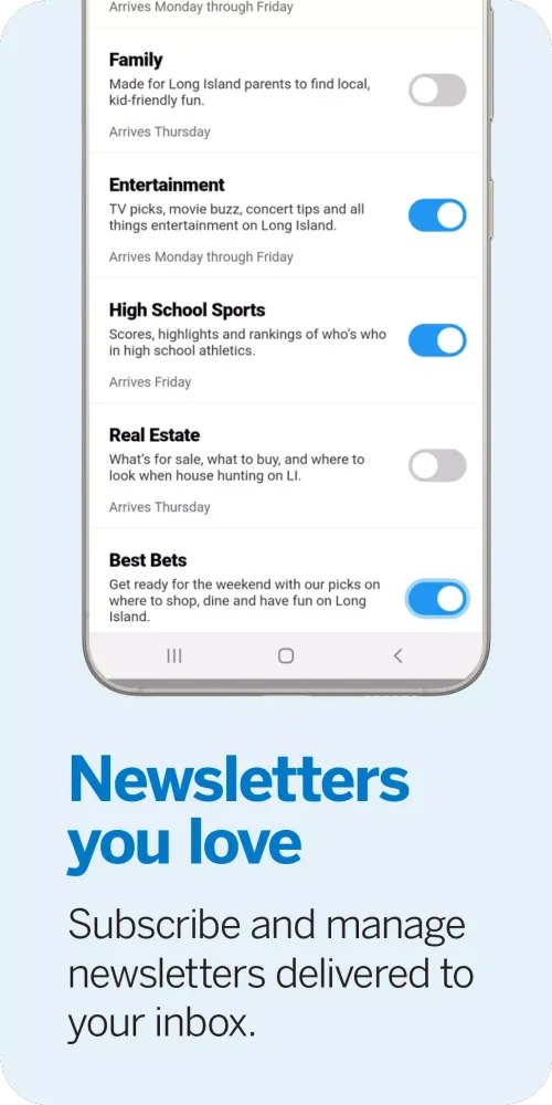 Screenshot di Newsday