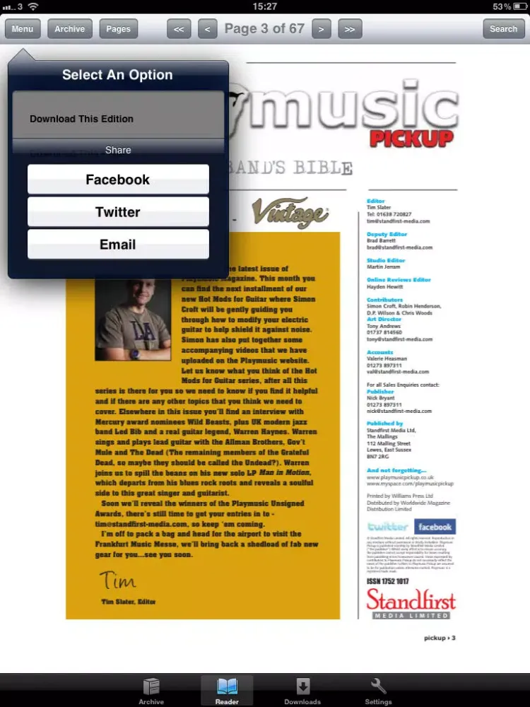 Playmusic Magazine iPad  Screenshots