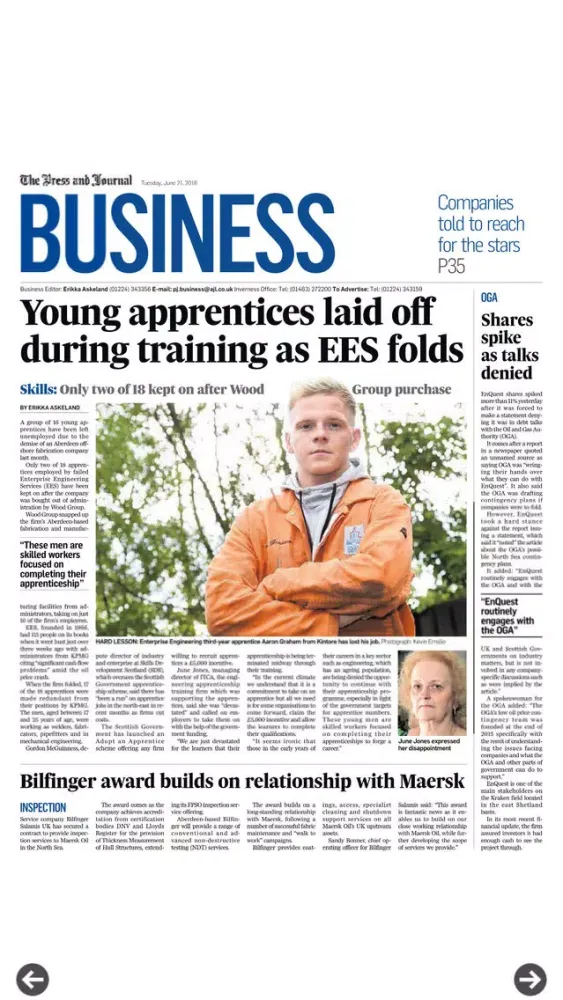 Zrzuty ekranu Press And Journal Aberdeenshire