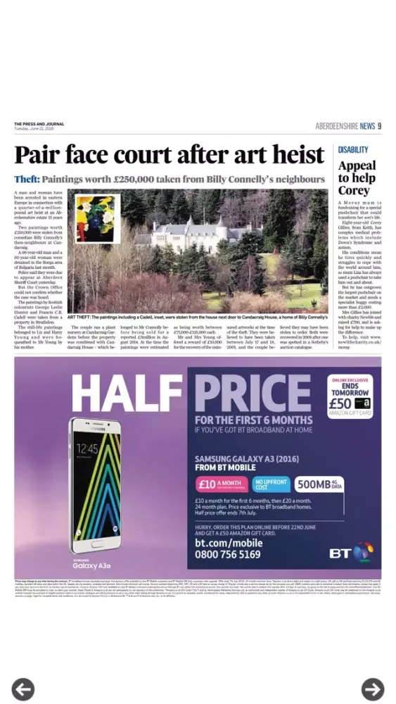 Zrzuty ekranu Press And Journal Aberdeenshire