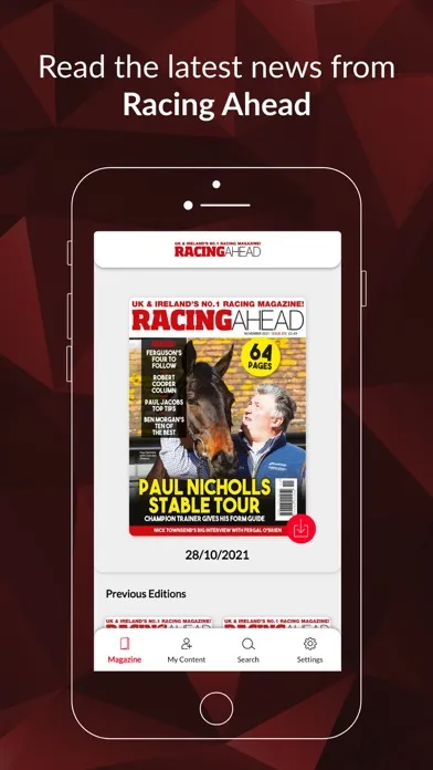 Capturas de tela do Racing Ahead Magazine