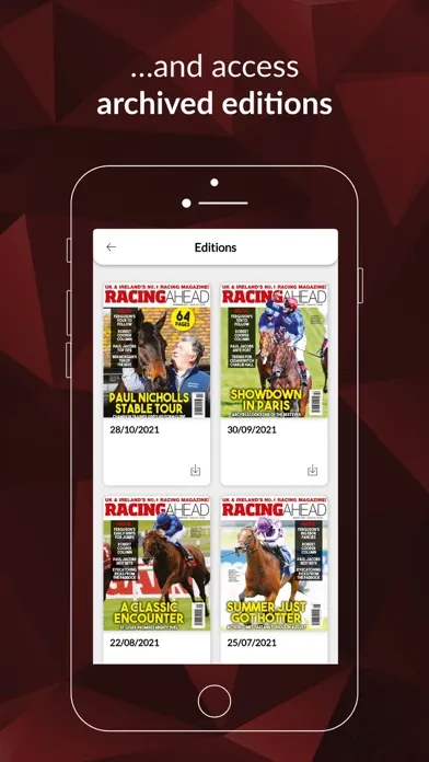 Capturas de tela do Racing Ahead Magazine