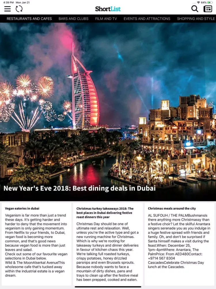 Shortlist Middle East iPad  스크린샷