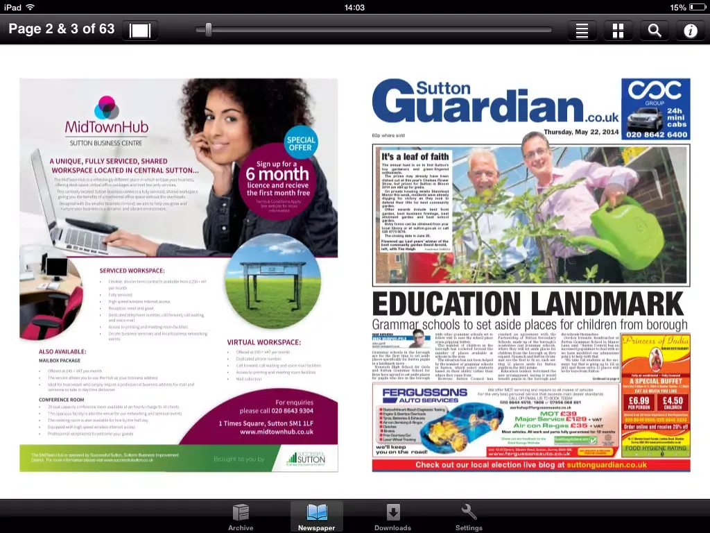 Sutton Guardian iPad  سکرین شاٹس
