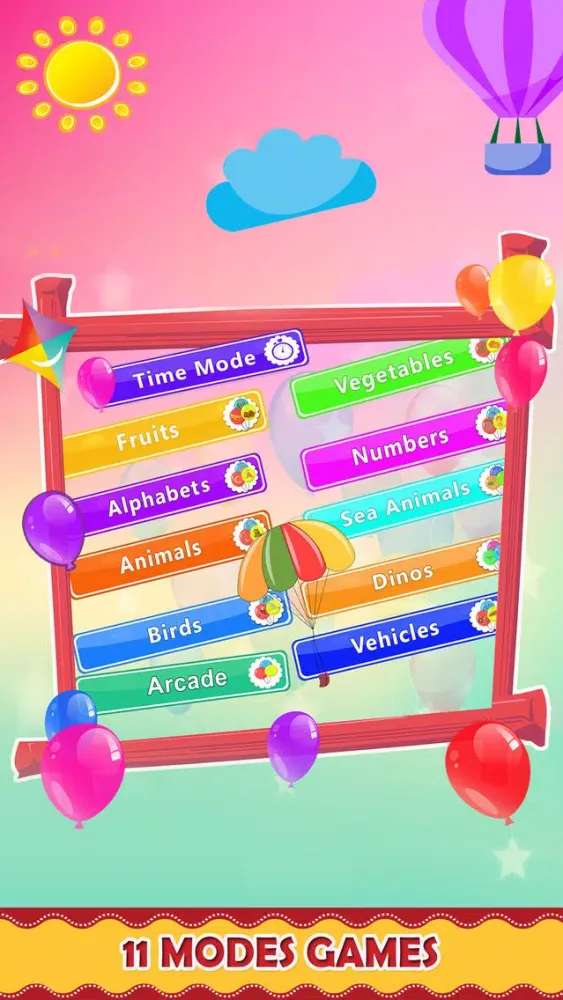 Ảnh chụp màn hình của Learning Balloon Pop Kids Pro