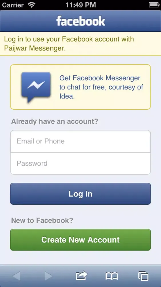 Tangkapan layar Personal Instant Messenger
