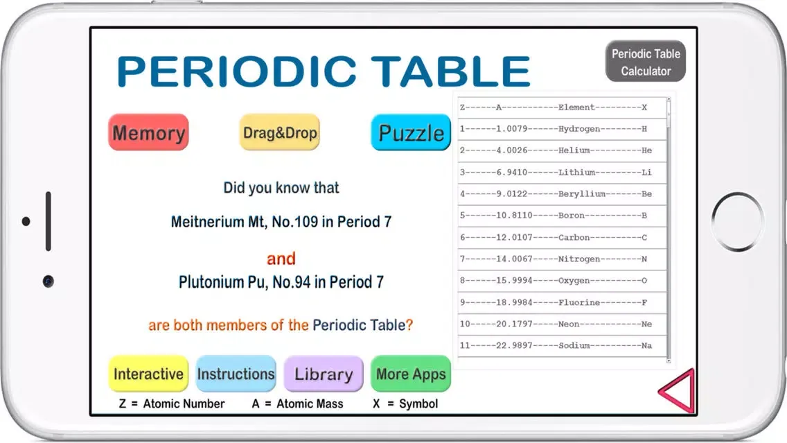 ภาพหน้าจอของ PairPlay Periodic Table for iPhone