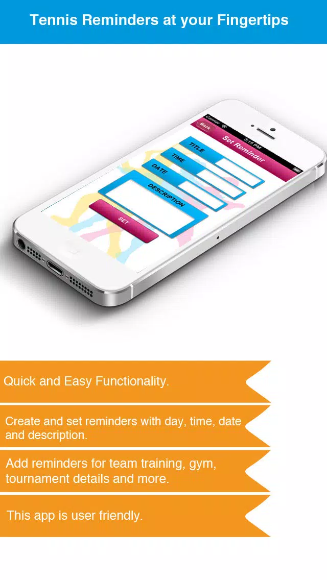 Ảnh chụp màn hình của Tennis Reminder App - Timetable Activity Schedule Reminders-Sport
