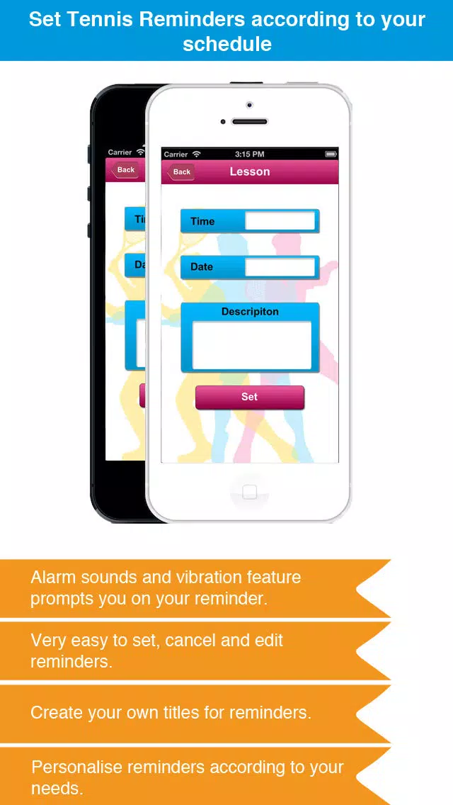 Ảnh chụp màn hình của Tennis Reminder App - Timetable Activity Schedule Reminders-Sport