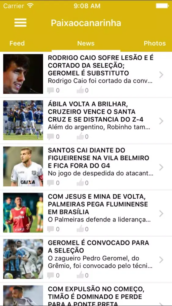 Capturas de tela do Paixaocanarinha - "for Seleção Brasileira fans"