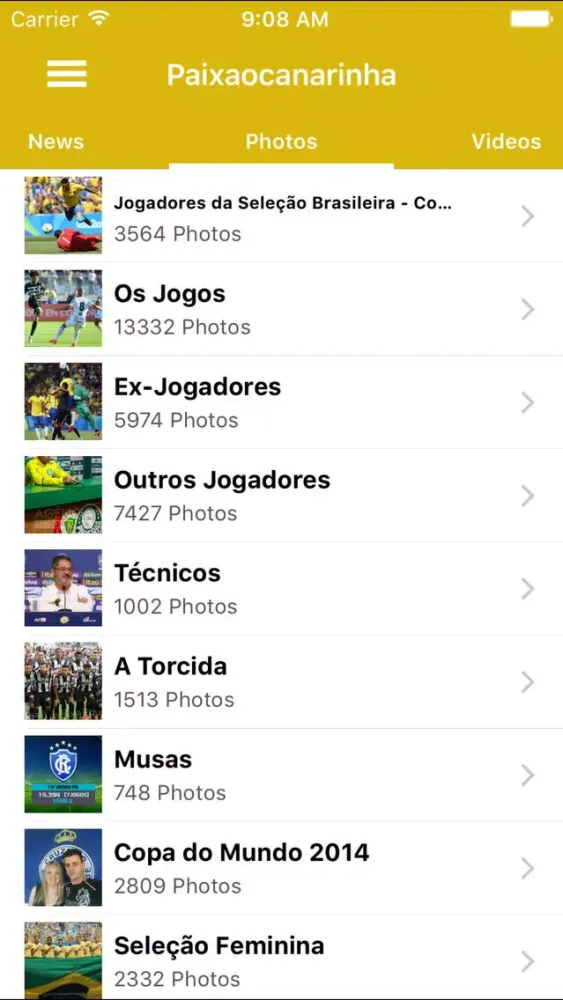 Capturas de tela do Paixaocanarinha - "for Seleção Brasileira fans"