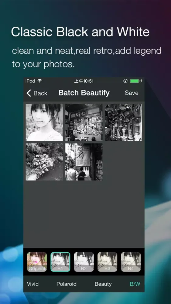 Tangkapan layar PhotosBatcher—Top level photo batch filter