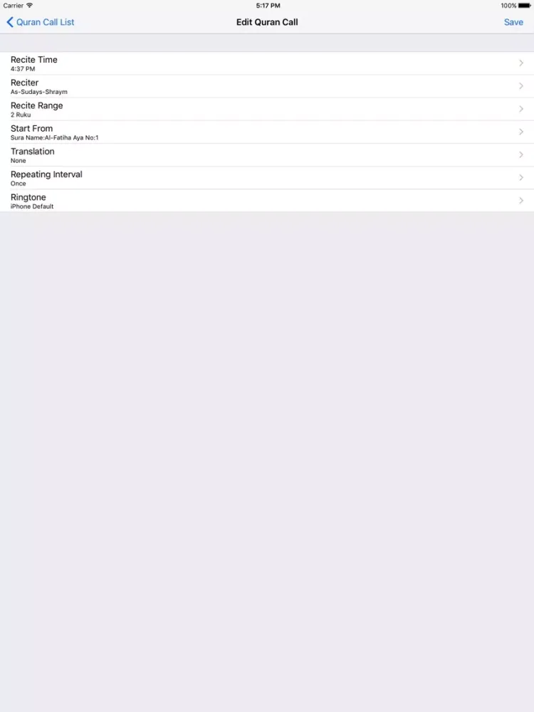 Capturas de pantalla de Quran Caller iPad 