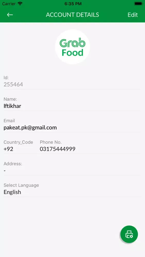 Tangkapan skrin Pak Eat Merchant PK