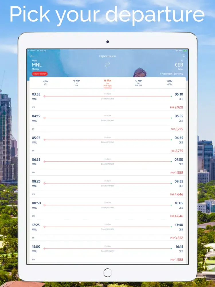 Philippine Airlines iPad  Ekran Görüntüleri