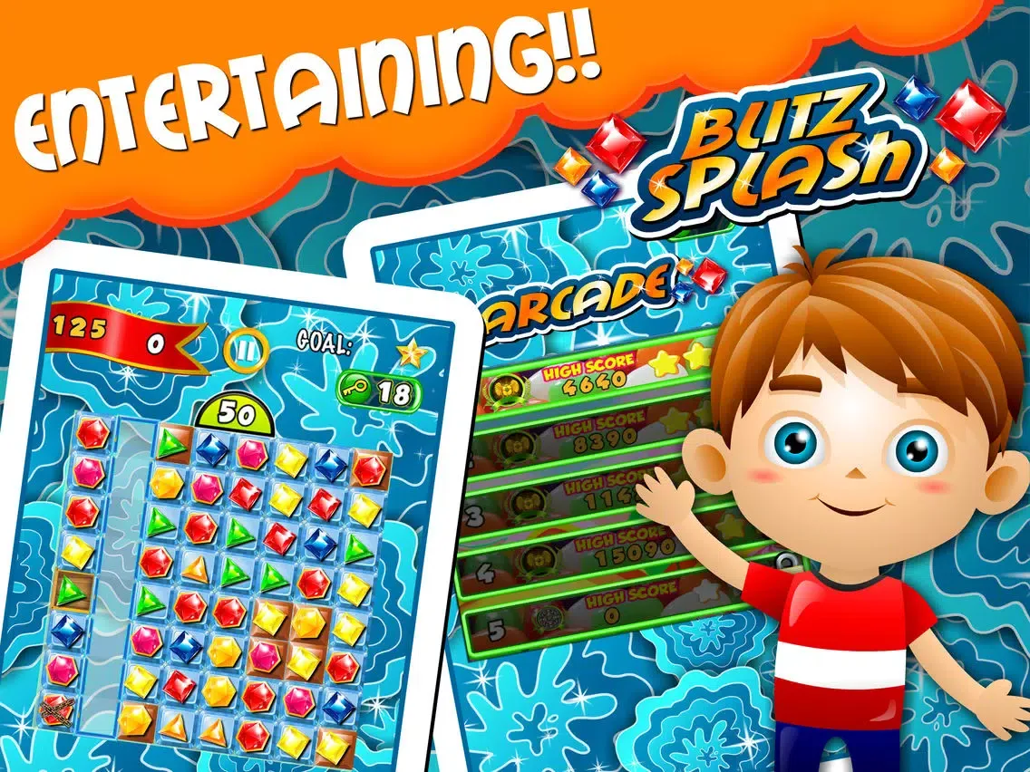 Capturas de tela do Blitz Splash Match-3 - diamond game and kids digger's quest hd free iPad 