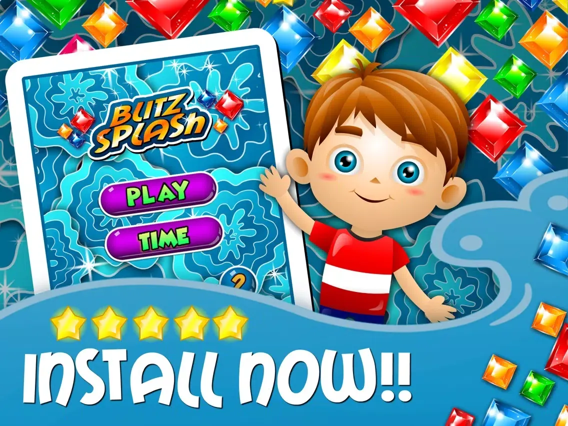 Capturas de tela do Blitz Splash Match-3 - diamond game and kids digger's quest hd free iPad 