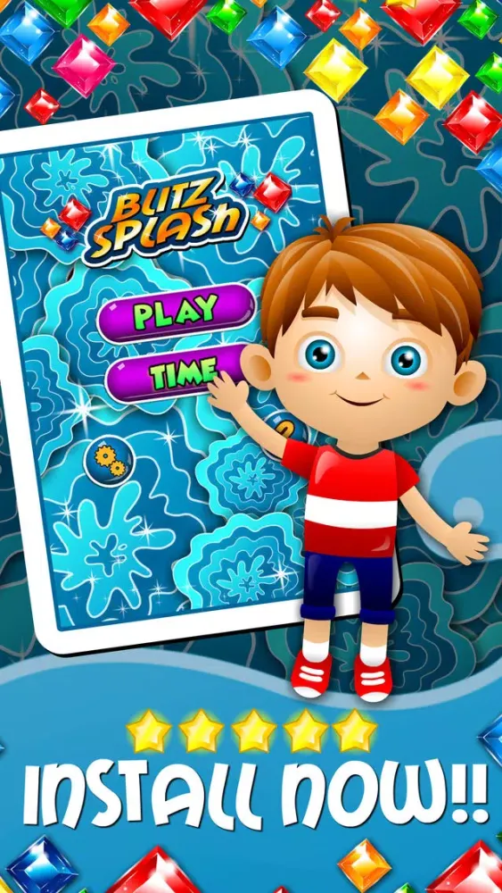 Capturas de tela do Blitz Splash Match-3 - diamond game and kids digger's quest hd free