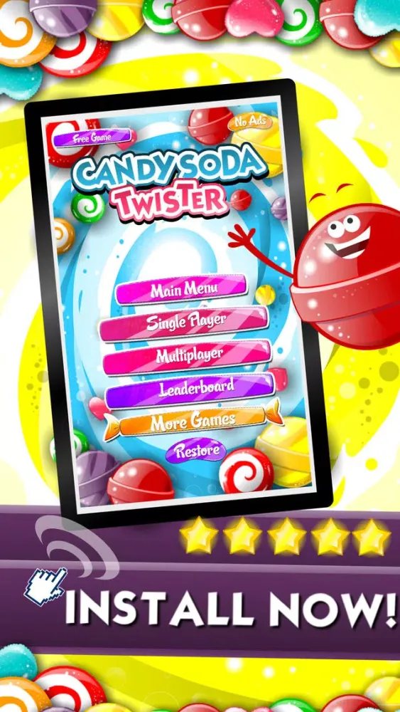 ภาพหน้าจอของ ``` A Soda Candy Twist``` - Fun Match 3 Rumble Of Rainbow Puzzle's For Kids FREE