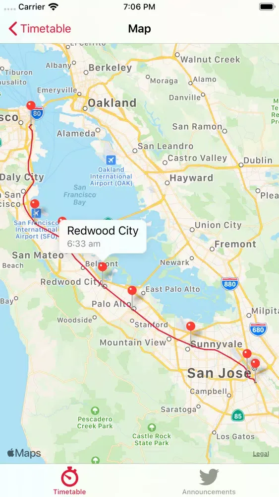 Caltrain Timetable سکرین شاٹس