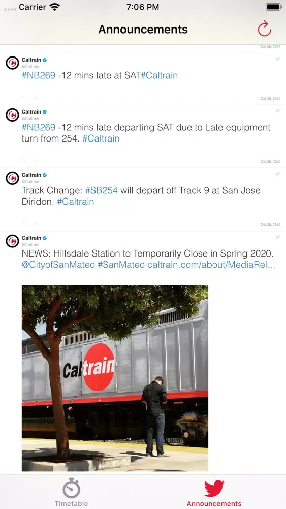 Caltrain Timetable سکرین شاٹس