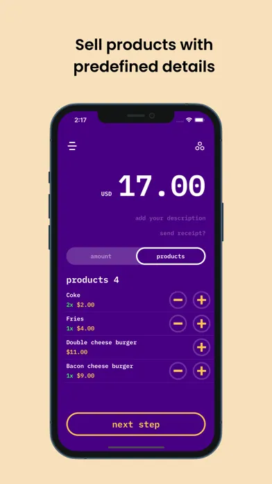 Capturas de tela do Paid - Tap to pay with Stripe