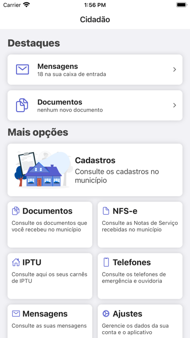 Tangkapan layar Acesso Cidadão
