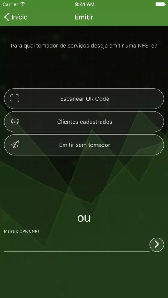 Скриншоты NFS-e Mobile