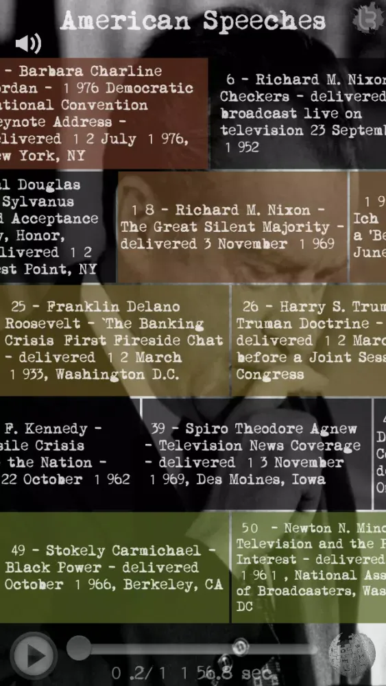 Capturas de tela do Great American Speeches