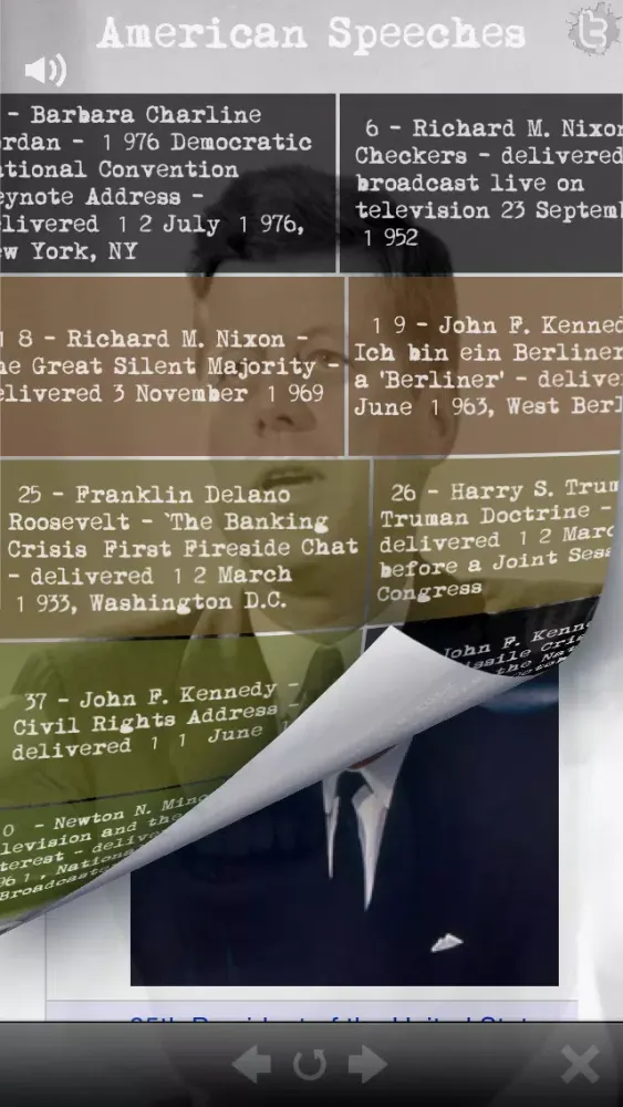 Capturas de tela do Great American Speeches