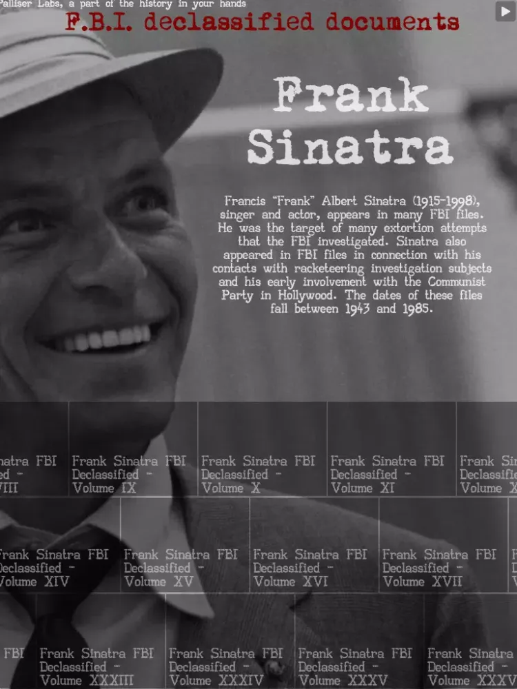 Tangkapan skrin Frank Sinatra - FBI Declassified Documents iPad 
