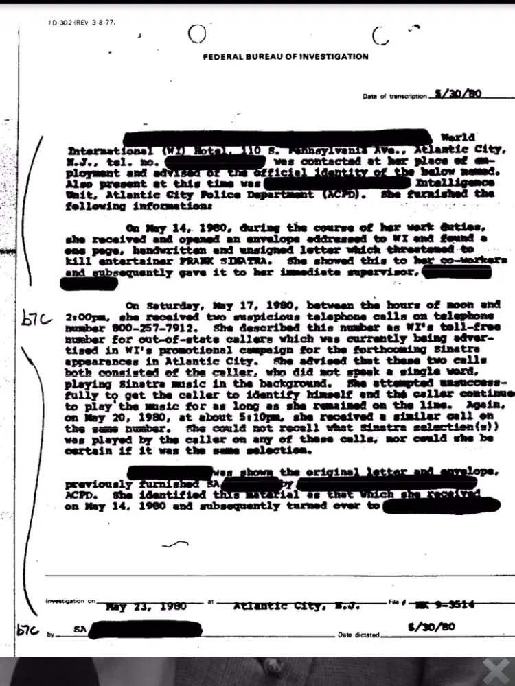 Tangkapan skrin Frank Sinatra - FBI Declassified Documents iPad 