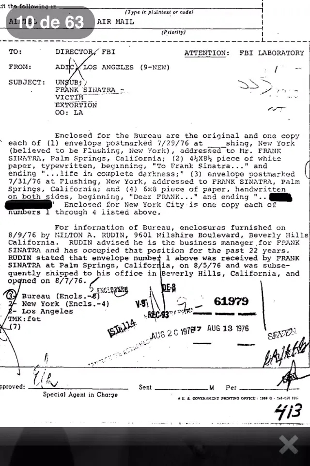 Tangkapan skrin Frank Sinatra - FBI Declassified Documents