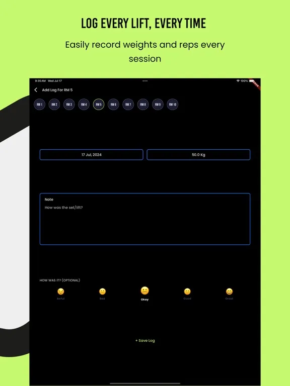 Capturas de pantalla de Workout RM Tracker & Gym Log iPad 