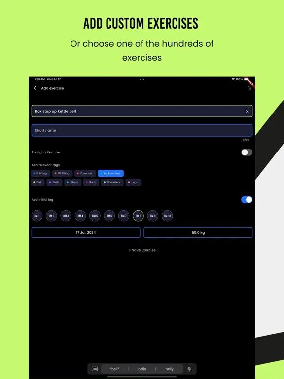 Capturas de pantalla de Workout RM Tracker & Gym Log iPad 