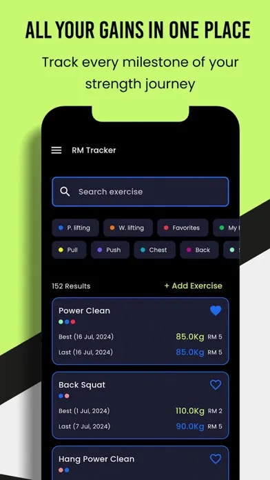 Capturas de pantalla de Workout RM Tracker & Gym Log