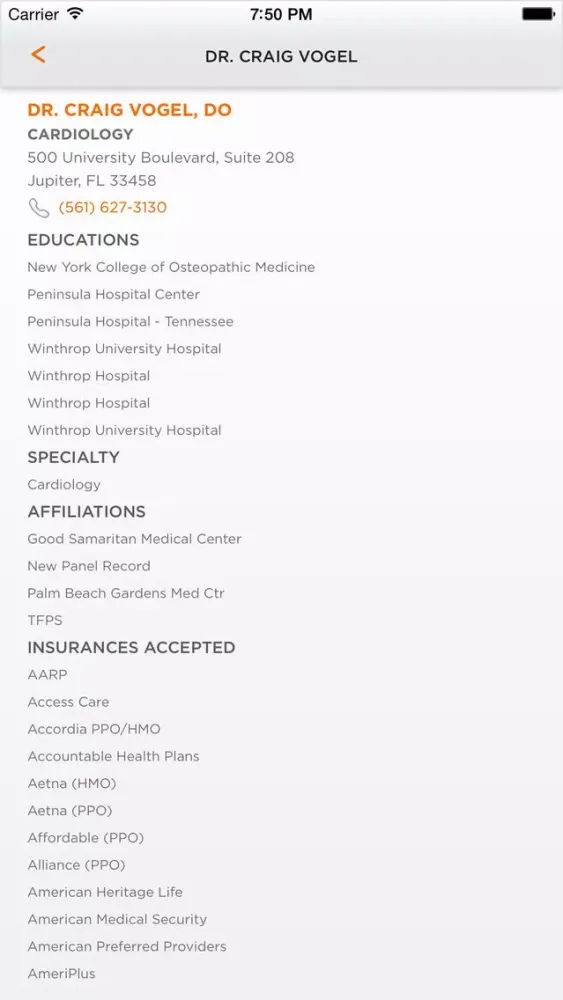 Capturas de pantalla de Palm Beach Gardens Medical Center