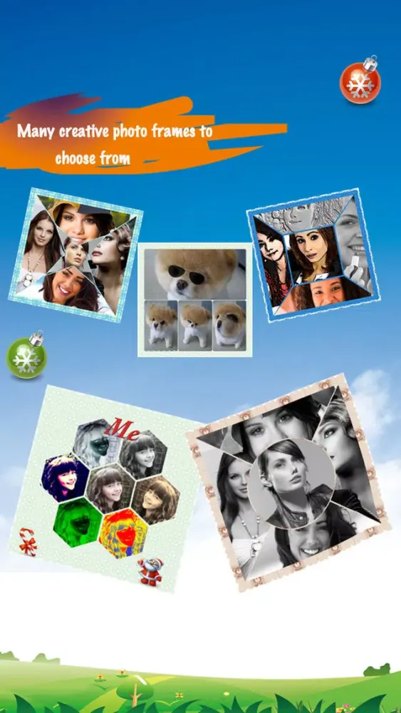 Captures d'écran de Funny Collage - free photo collage + pic editor + picture grid + funny stickers + cool text + photo booth effects