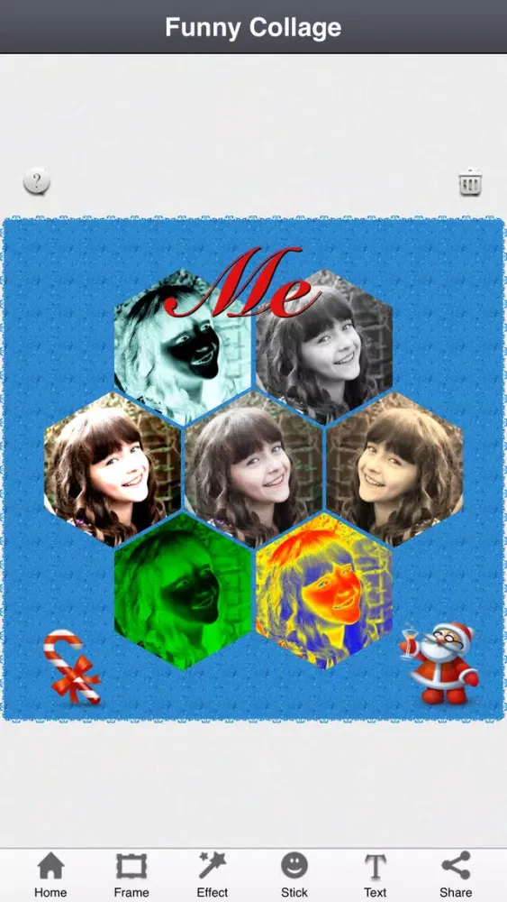 Captures d'écran de Funny Collage - free photo collage + pic editor + picture grid + funny stickers + cool text + photo booth effects