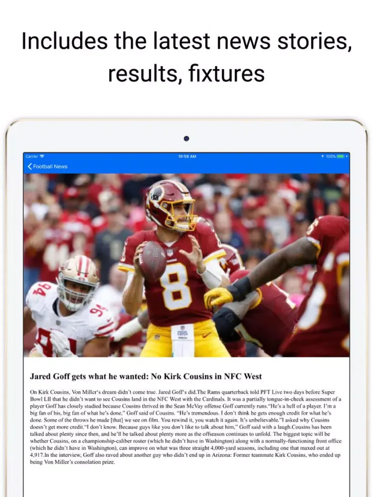 Touchdown News for NFL & CFB iPad  سکرین شاٹس