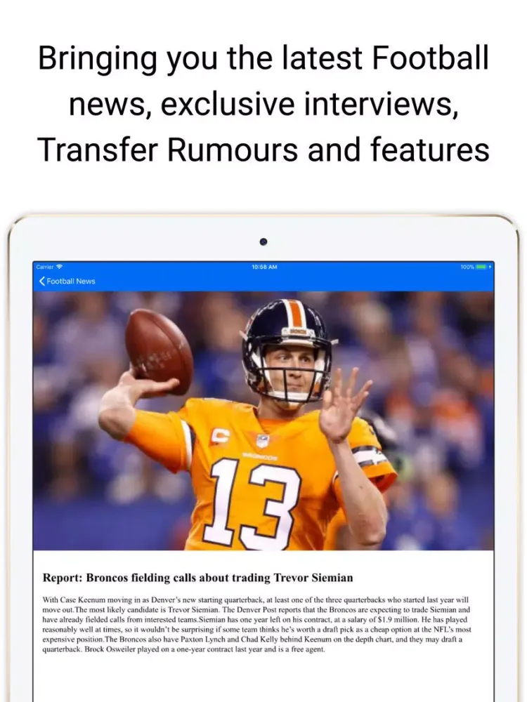 Touchdown News for NFL & CFB iPad  سکرین شاٹس