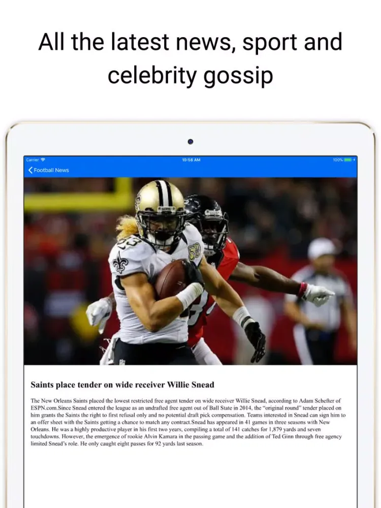 Touchdown News for NFL & CFB iPad  سکرین شاٹس