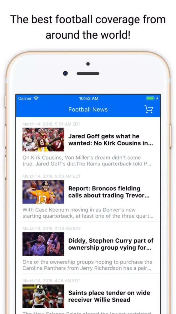 Touchdown News for NFL & CFB سکرین شاٹس