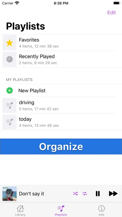 Tangkapan layar Palm Music Player