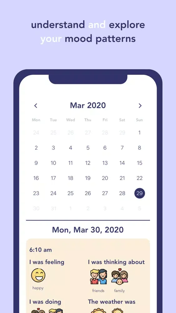 Blue - Predictive Mood Tracker سکرین شاٹس